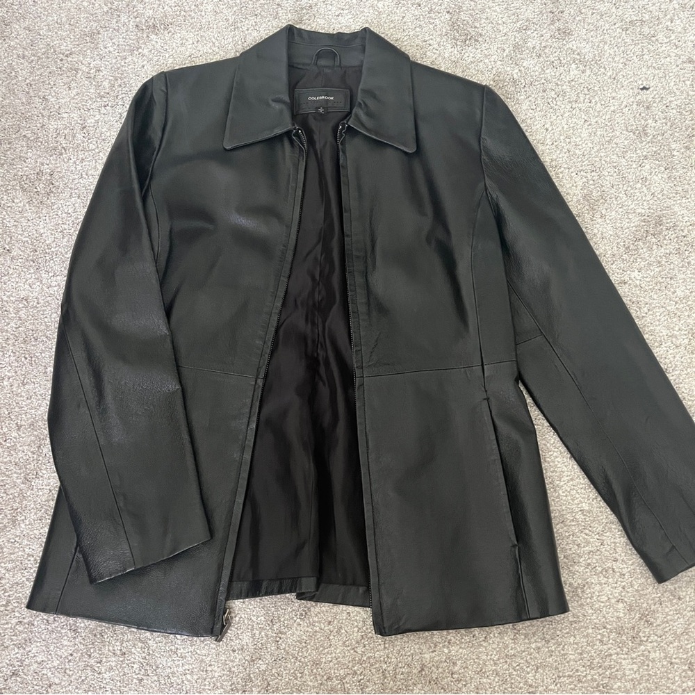 Black leather jacket